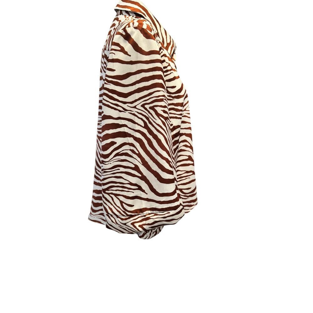EVA FRANCO (Sold at Anthropologie) - Anita Zebra-Striped Button down in SZ (XL) - Picture 2 of 9